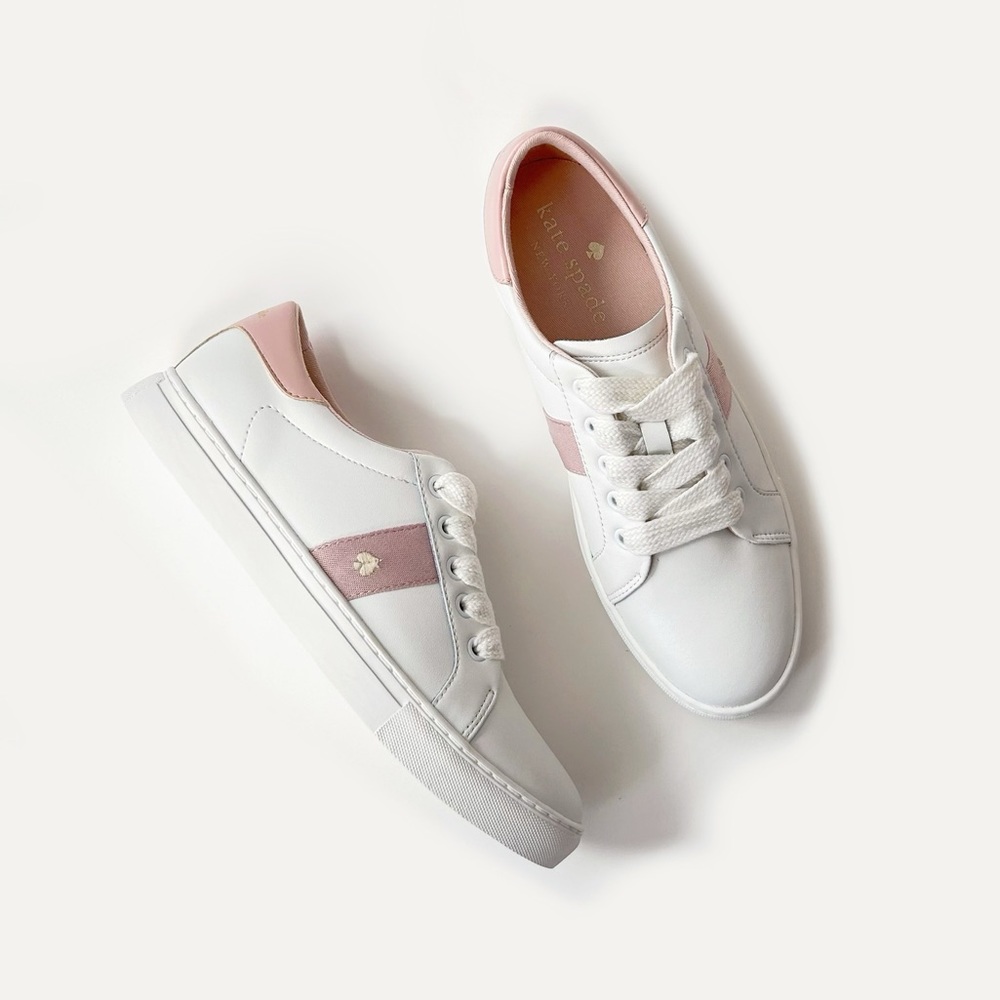 Kate Spade White and Pink Sneakers